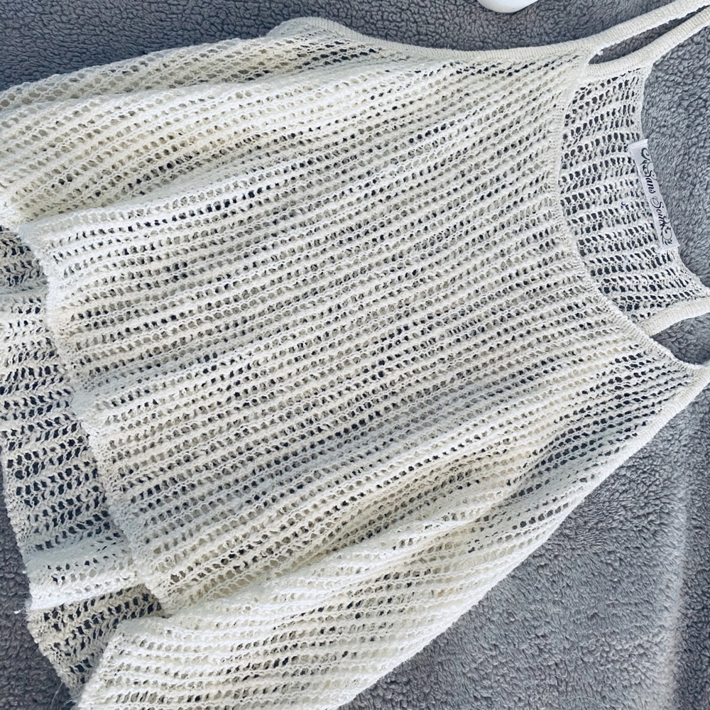 White Knit Crop Top
